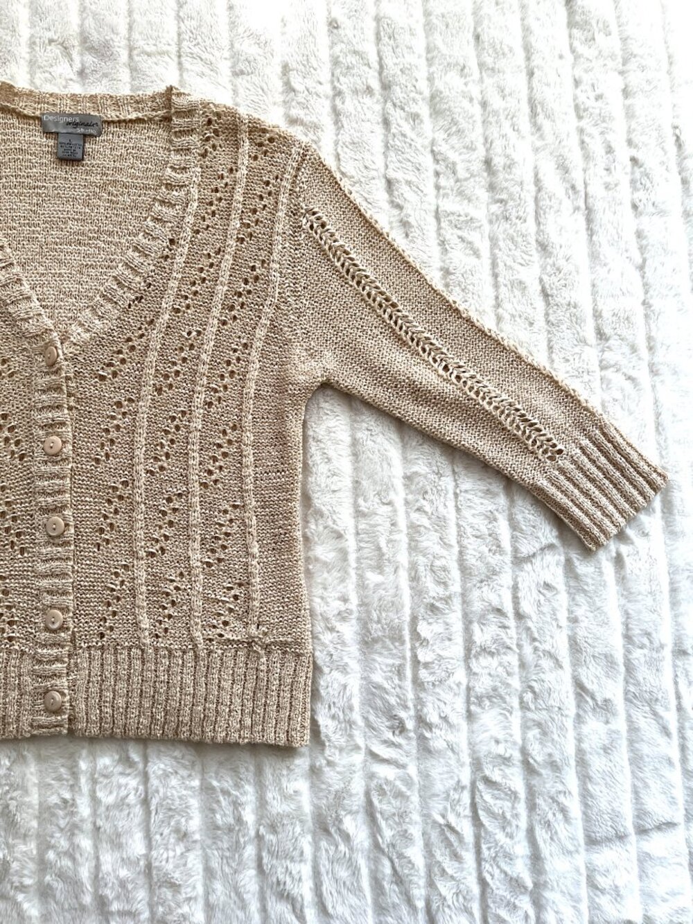 Vintage Designers Originals Studio Sweater Cardigan (Natural) L - Picture 12 of 15